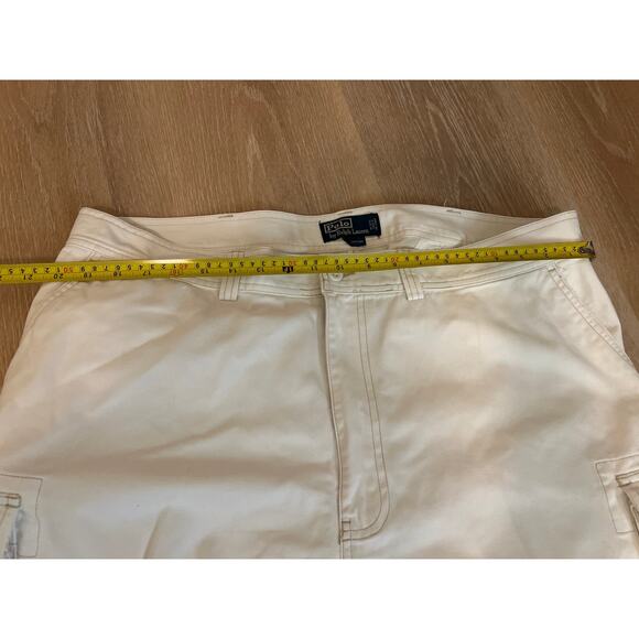 Ralph Lauren Polo 100% White Cotton Classic 67 Chino Cargo Shorts Mens 42 - Picture 5 of 8